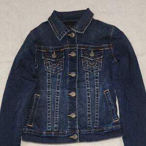 True Religion Women's Stretch Denim Trucker Jacket Size XS Preowned